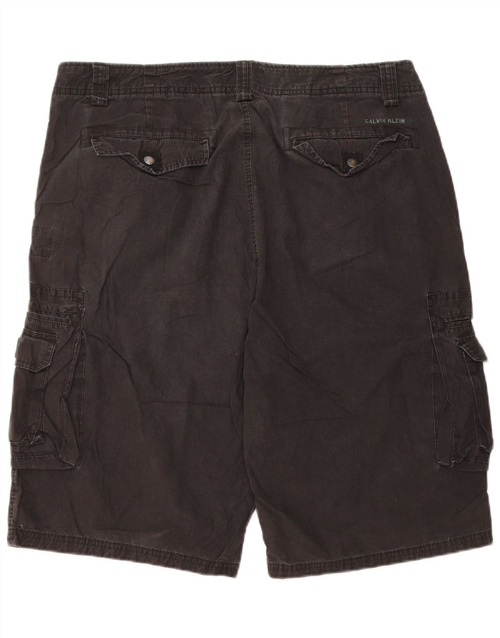 CALVIN KLEIN Shorts cargo para hombre W36 Grande Algodón negro