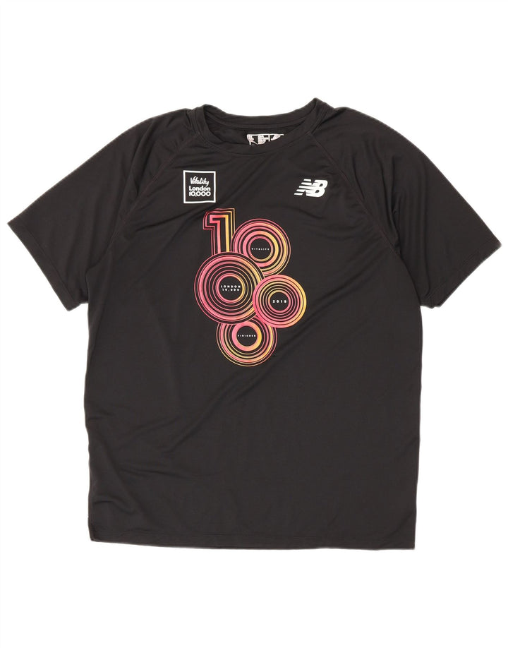 New Balance - Camiseta gráfica para hombre, talla grande, poliéster negro