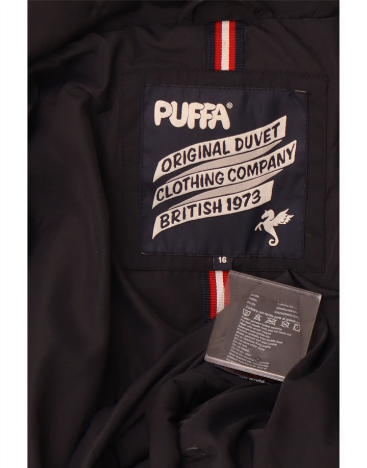 PUFFA Chaqueta acolchada para mujer UK 46 Grande Poliéster negro