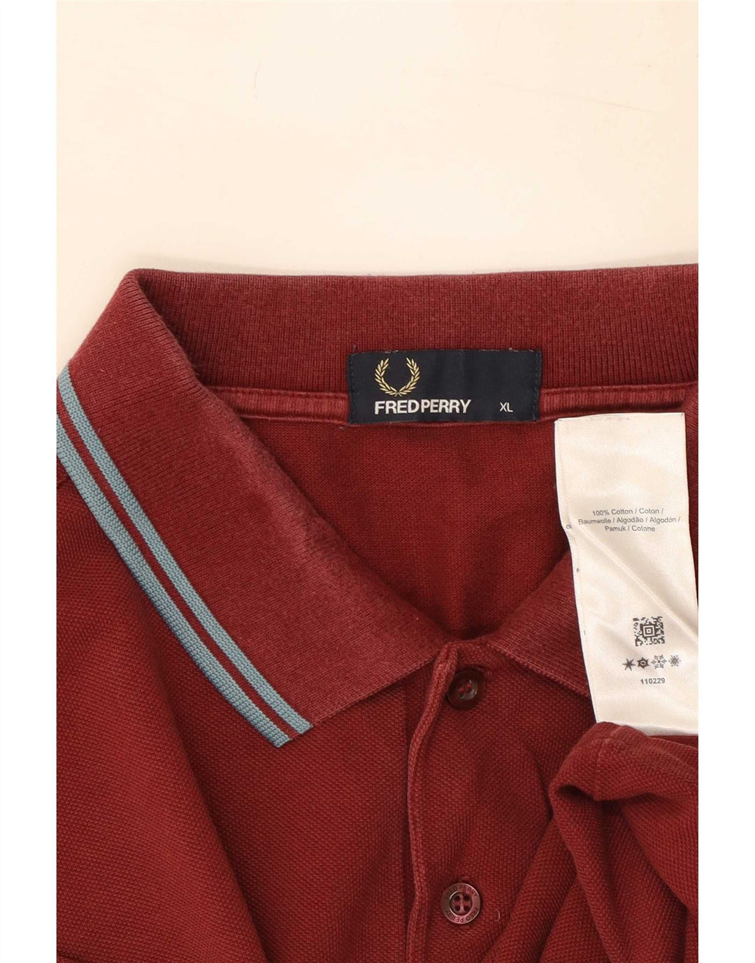 Fred Perry Polo Hombre XL Granate Algodón