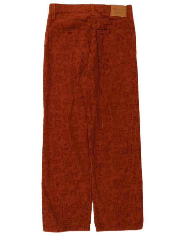 Pantalones Levi's Ribcage De Pana De Cintura Alta W27 L27 Marrón Floral