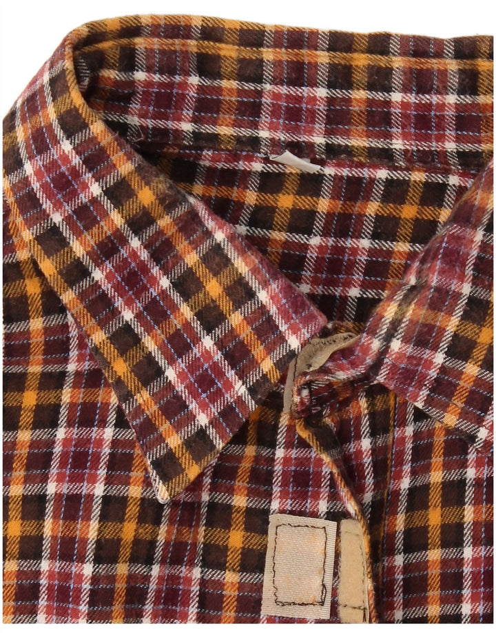 VINTAGE Camisa de franela para hombre Talla 41/42 Algodón a cuadros multicolor grande