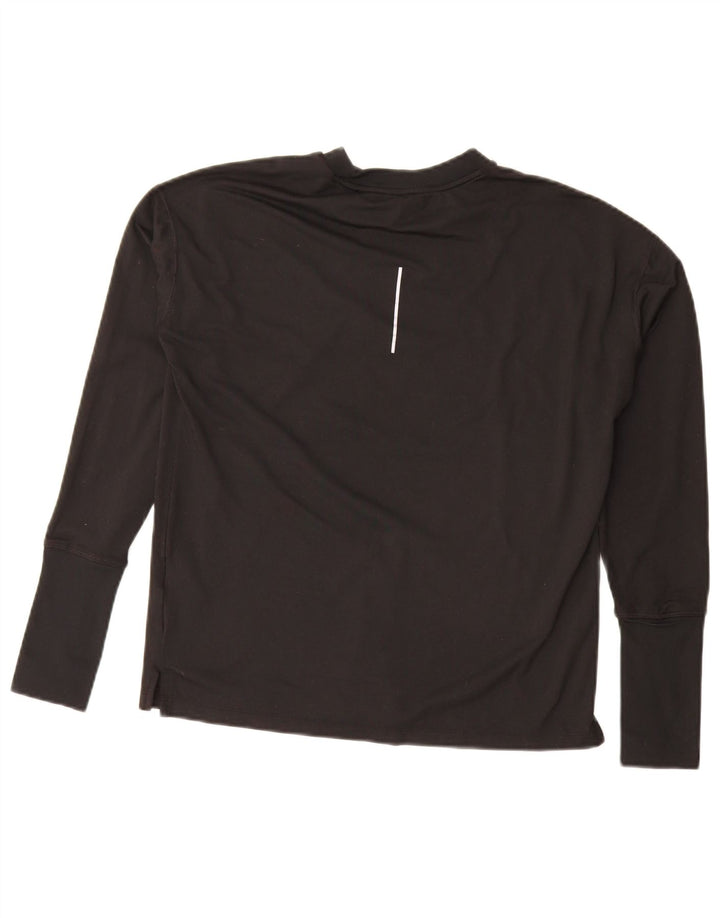 Nike Dri Fit - Camiseta extragrande de manga larga para mujer, talla S, poliéster negro
