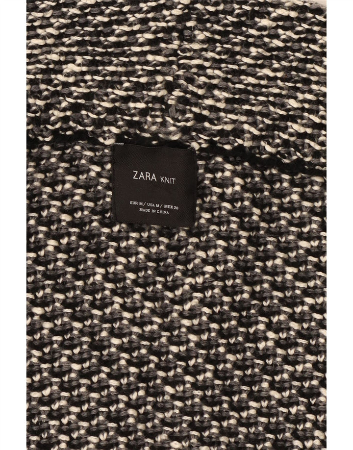 Zara Mujer Suéter Cárdigan Extragrande UK 44 Gris Medio Moteado