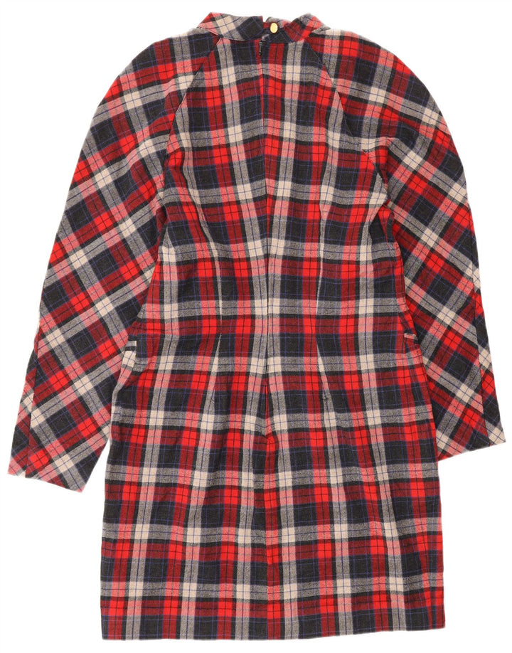 Vestido vintage de manga larga para mujer IT 46 Large Red Check