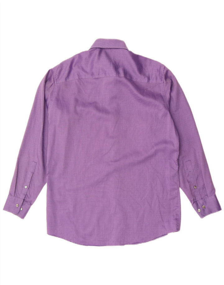 Calvin Klein Camisa de corte clásico para hombre Talla 15 Algodón morado mediano