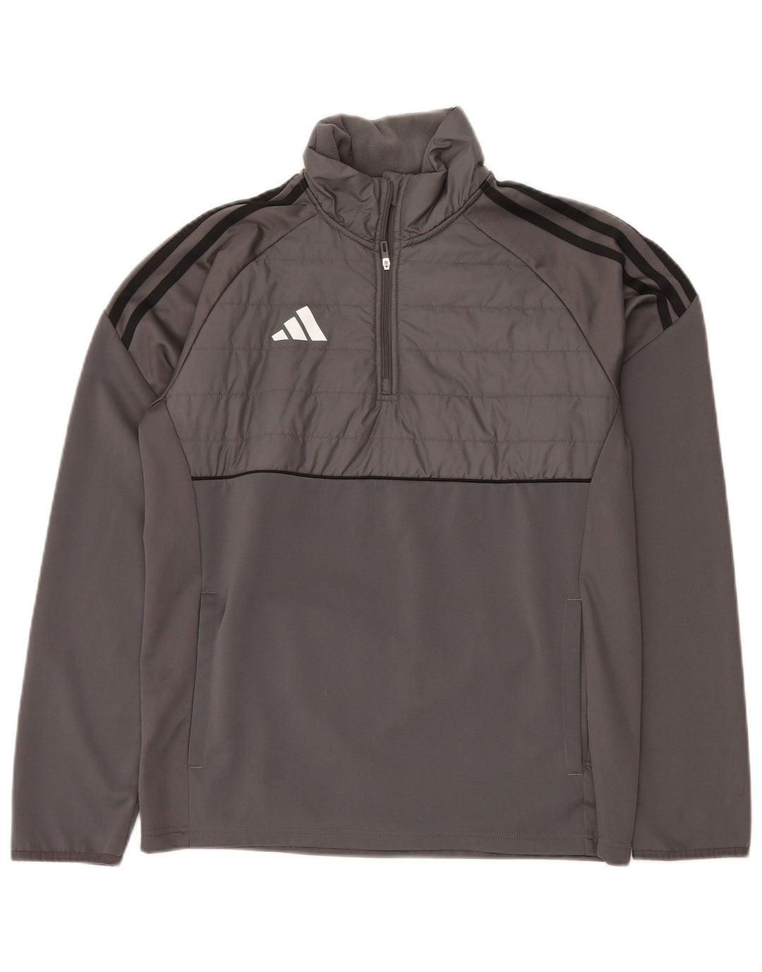 ADIDAS Hombre Aeroready Zip Neck Sudadera Jumper Pequeño Gris Poliéster
