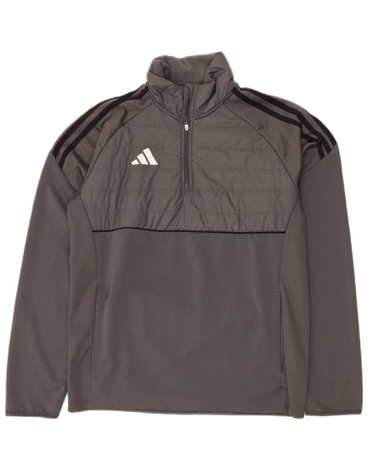 ADIDAS Hombre Aeroready Zip Neck Sudadera Jumper Pequeño Gris Poliéster