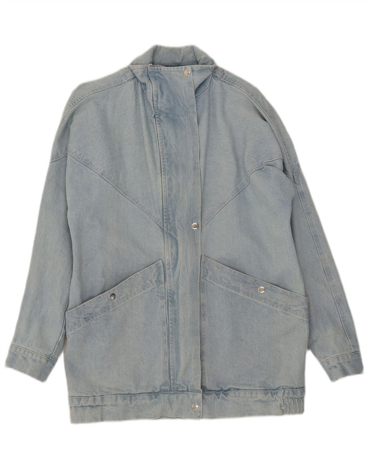 Vintage mujer chaqueta de mezclilla Reino Unido 14 algodón azul grande