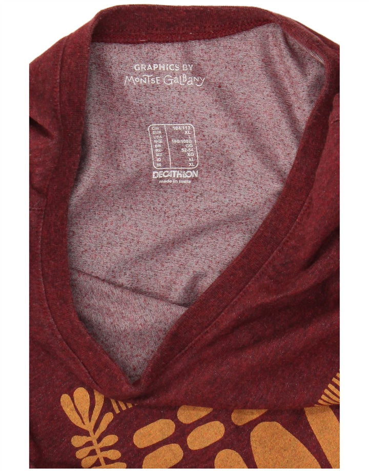 Decathlon - Camiseta gráfica para hombre, talla grande, color burdeos