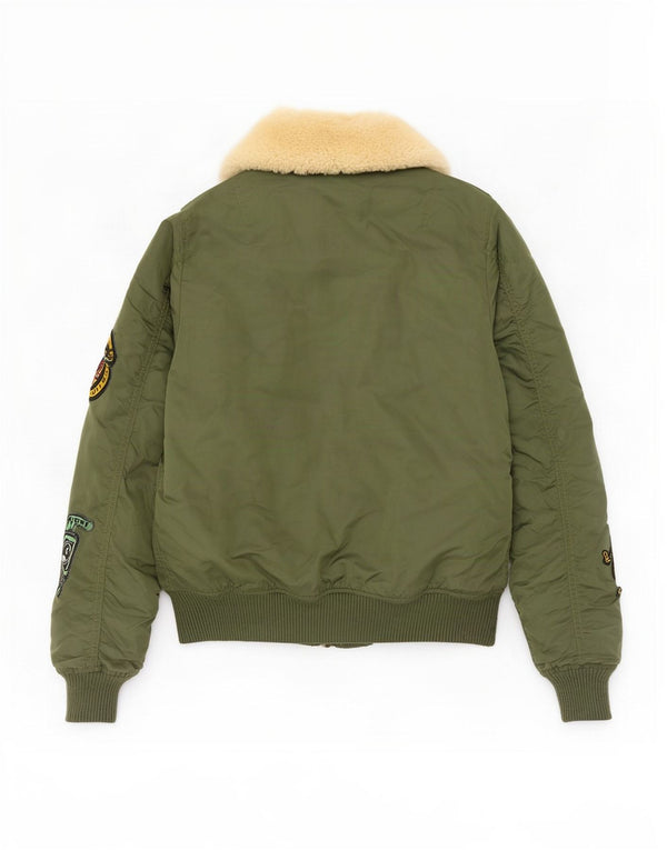Chaqueta bomber gráfica para mujer Alpha Industries UK 6 XS Nylon verde
