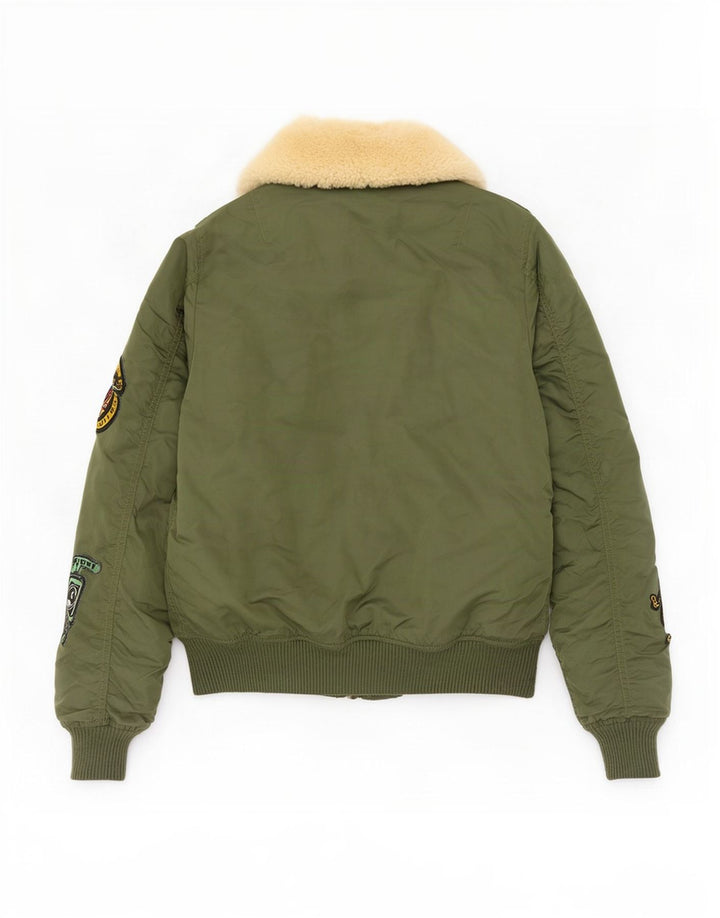 Chaqueta bomber gráfica para mujer Alpha Industries UK 6 XS Nylon verde