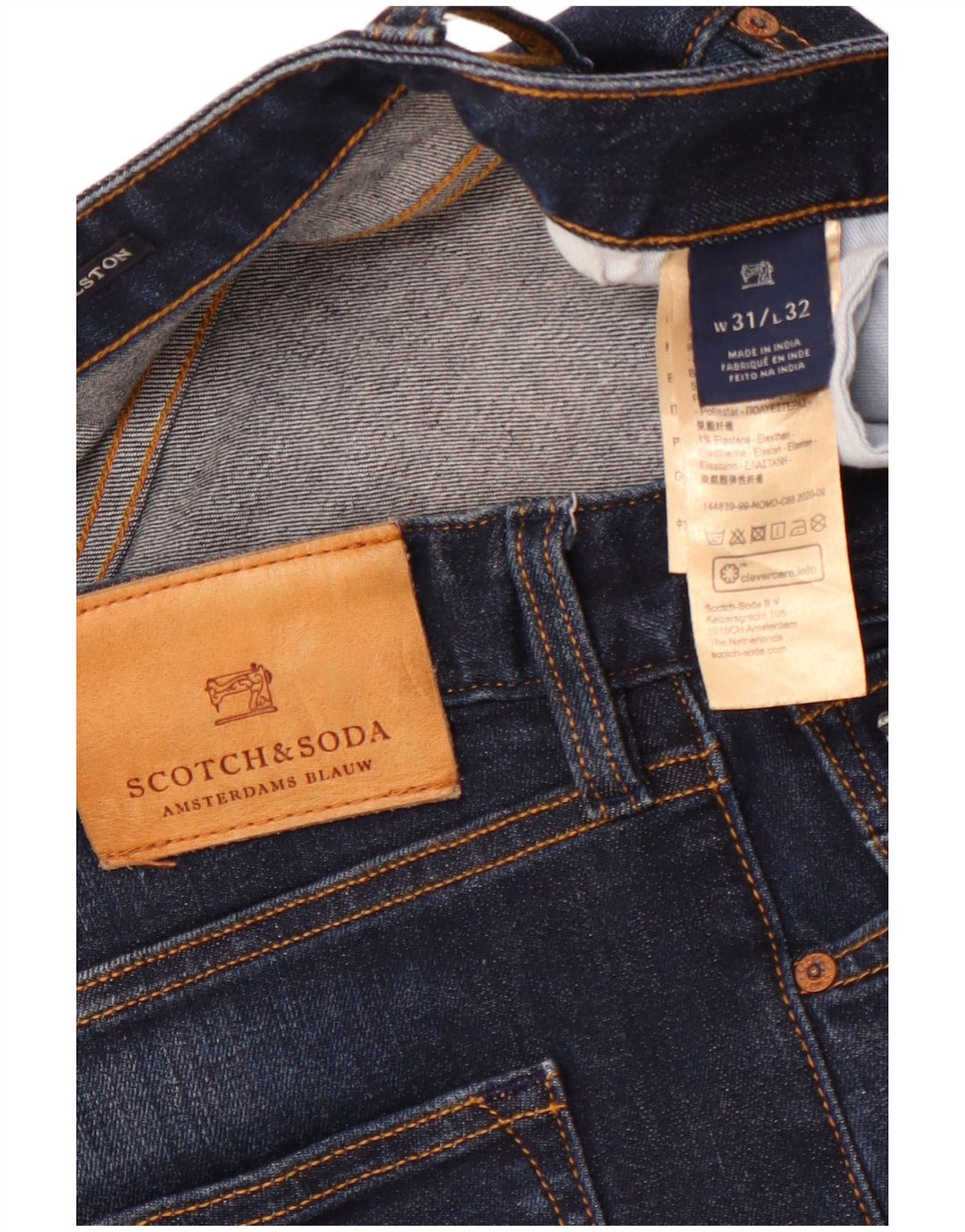 SCOTCH & SODA Vaqueros ajustados Ralston para hombre W31 L32 Algodón azul marino