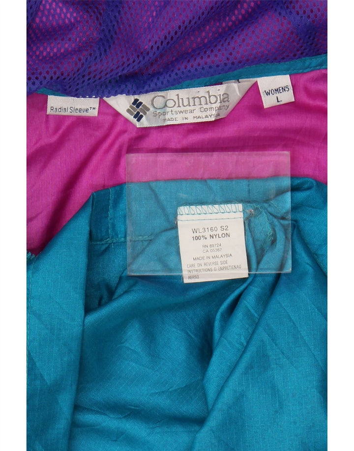 COLUMBIA Chaqueta anorak extragrande para mujer Reino Unido 40 Grande Turquesa Colorblock