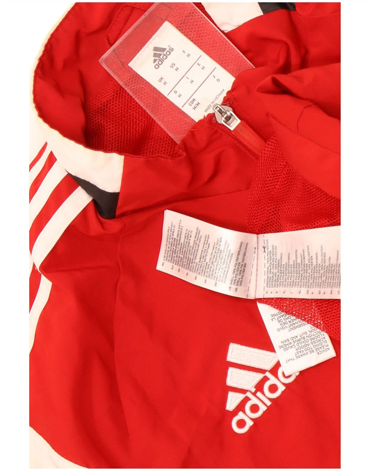 Adidas Hombre Chándal Top Chaqueta Medio Rojo Colorblock Poliéster