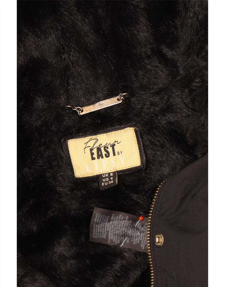 Parka con capucha para mujer Lipsy UK 8 Small Poliéster negro