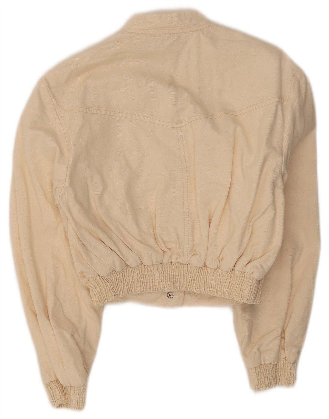 Zara Mujer Crop Bomber Jacket UK 10 Small Off White