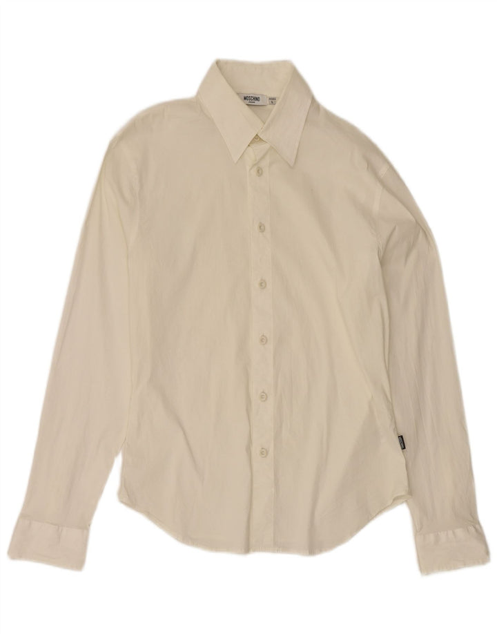 Moschino Hombre Camisa Grande Algodón Blanco