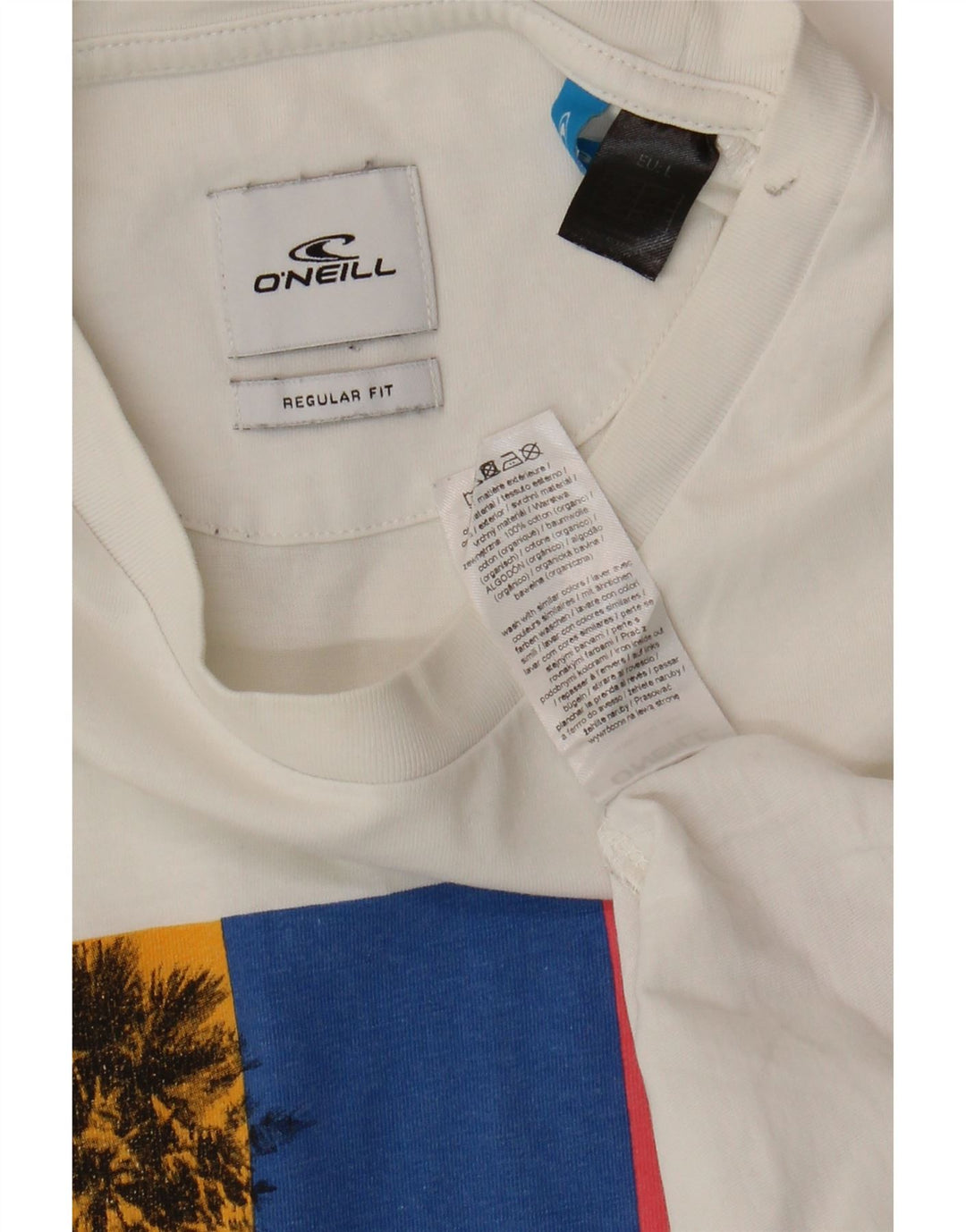 O'Neill Camiseta gráfica de ajuste regular para hombre Top grande de algodón blanco