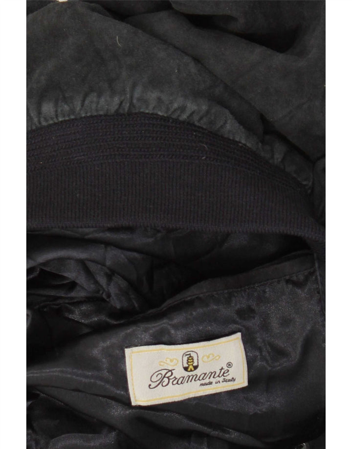 Chaqueta bomber de ante para hombre Bramante IT 48 Cuero negro mediano