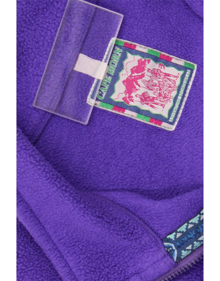 Cape Horn - Jersey de forro polar con cuello y cremallera para hombre, color morado medio, geométrico