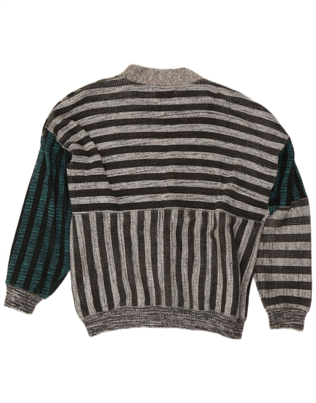 La Squadra Cárdigan para hombre de algodón a rayas gris grande