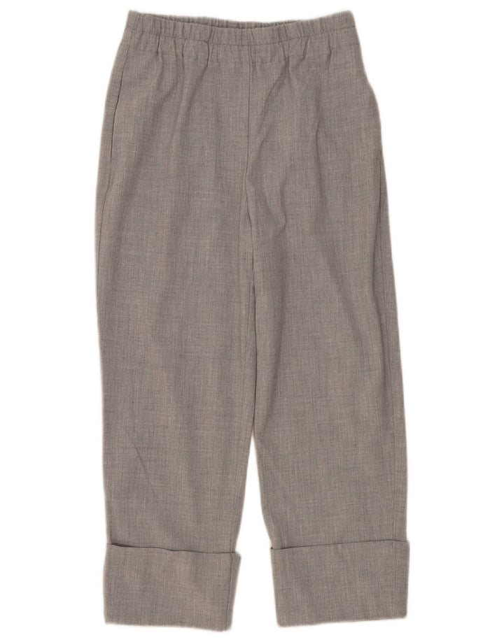 Zara Mujer Pantalones Cortos Rectos Pequeño W26 L24 Gris