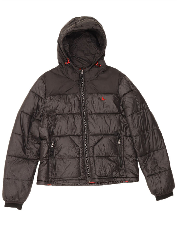 Jack Wills Chaqueta acolchada con capucha para mujer UK 42 Mediana Poliamida negra