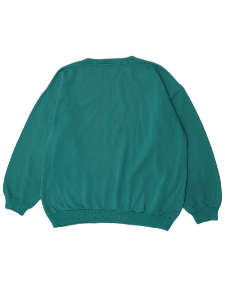 Vintage hombres sudadera jumper grande turquesa
