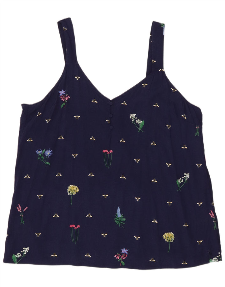 Top de tirantes con estampado abstracto para mujer de Joules UK 20 2XL Viscosa azul marino
