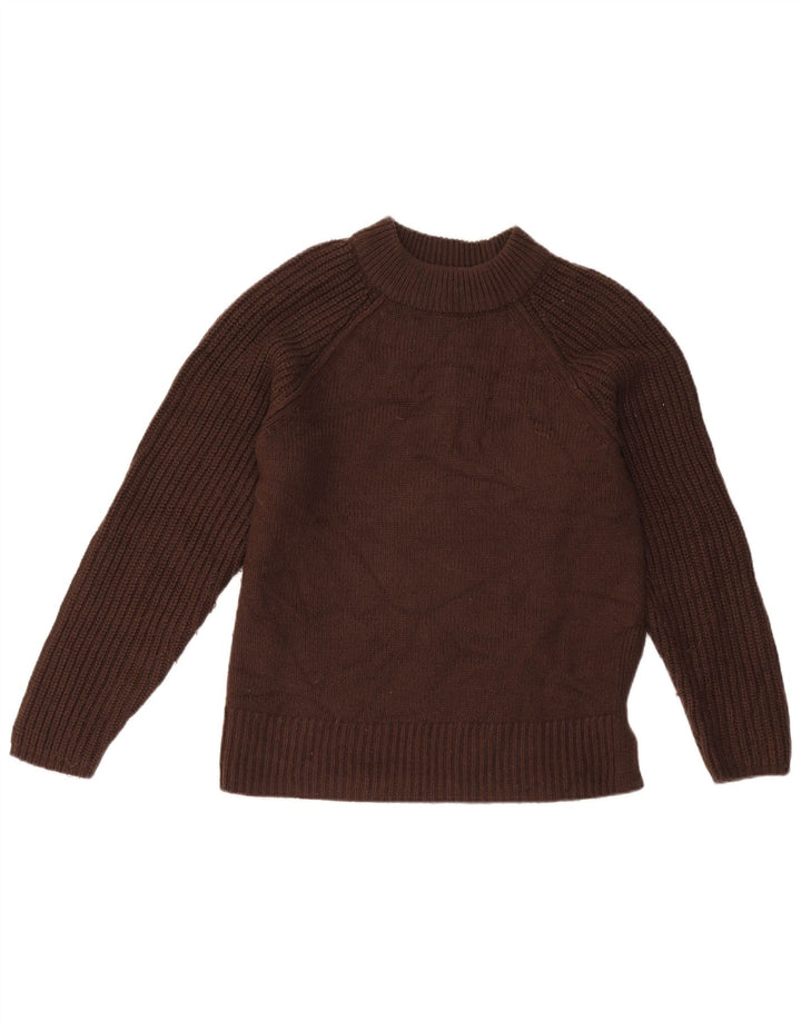 Marks & Spencer Suéter con Cuello Alto para Mujer UK 10 Pequeño Acrílico Marrón