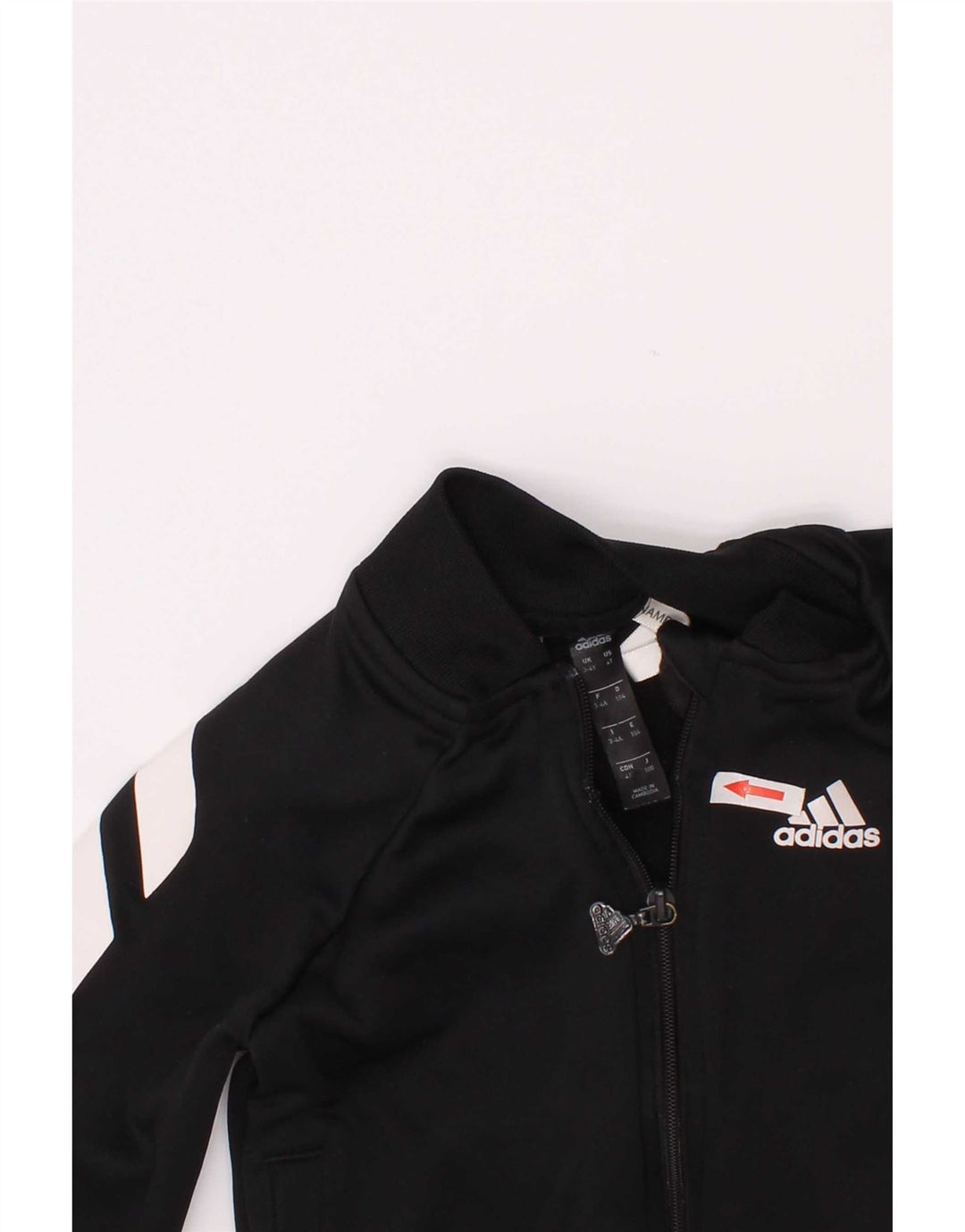 Adidas - Chaqueta de chándal para niño, 3-4 años, color negro, poliéster