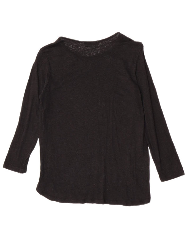Zara Mujer Top Manga 3/4 UK 10 Small Negro