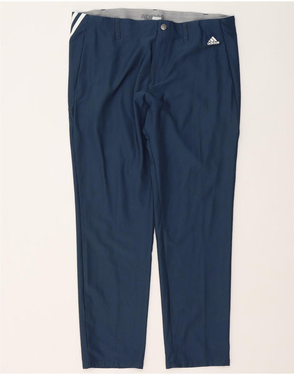 Pantalón Chino Recto Adidas Hombre W36 L30 Poliéster Azul Marino