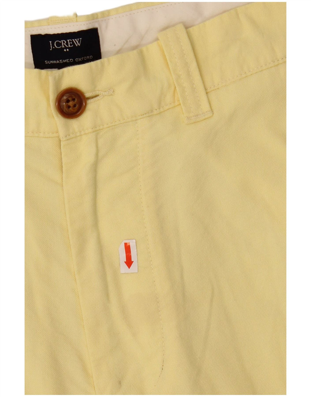 J. CREW Pantalones cortos chinos para hombre W30 Algodón amarillo medio
