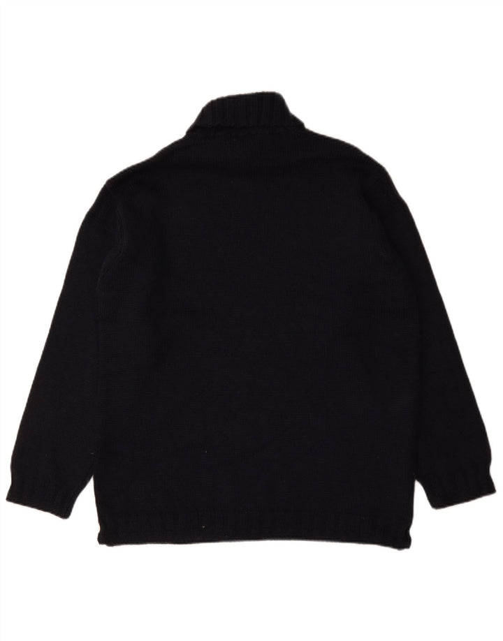 Marks & Spencer Jersey con cuello vuelto para hombre de lana azul marino mediano