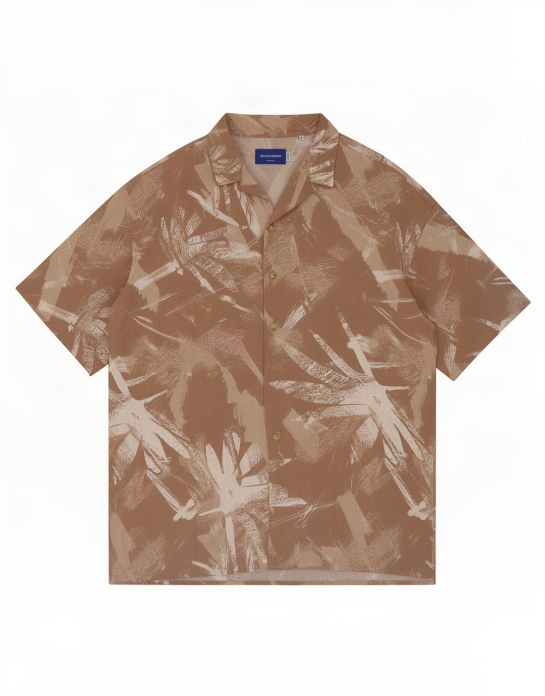 Camisa Jack & Jones Hombre Con Estampado Abstracto De Viscosa Beige Medio