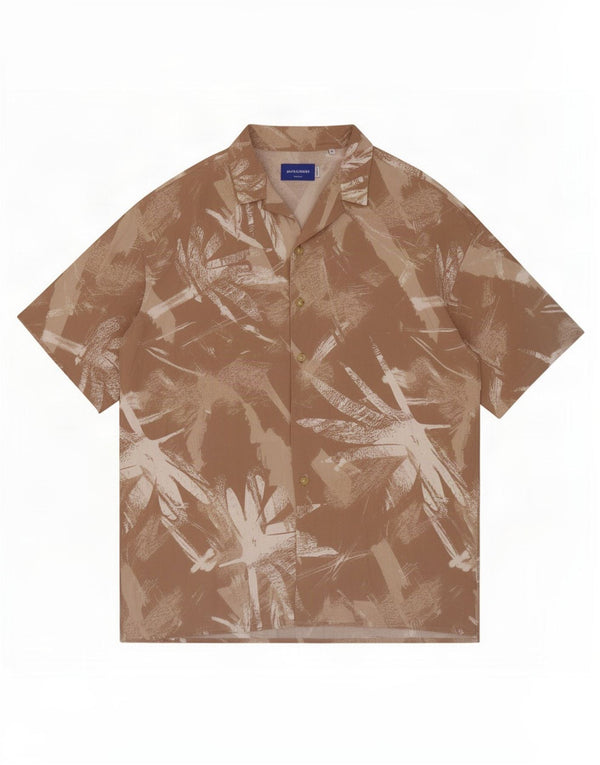 Camisa Jack & Jones Hombre Con Estampado Abstracto De Viscosa Beige Medio