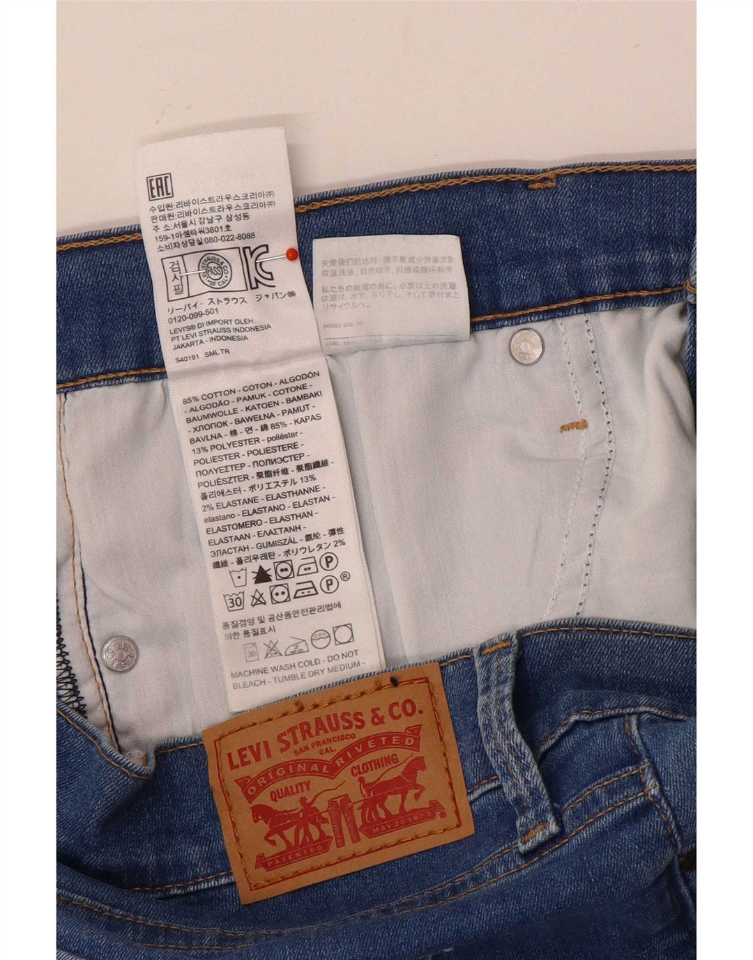 Vaqueros Levi's Mujer Skinny W32 L30 Algodón Azul