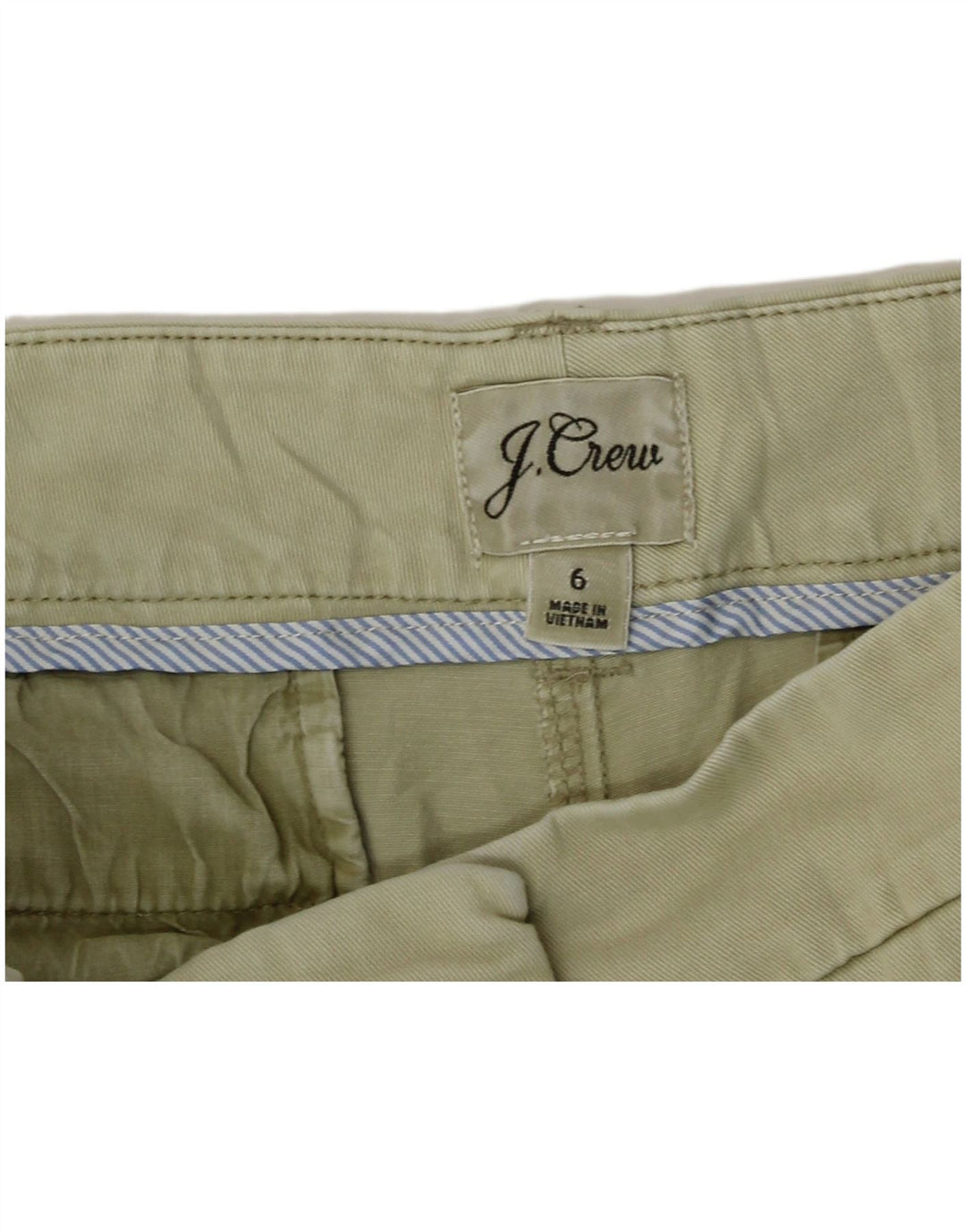 J. Crew Pantalones cortos chinos para mujer US 6 Medium W30 Algodón caqui