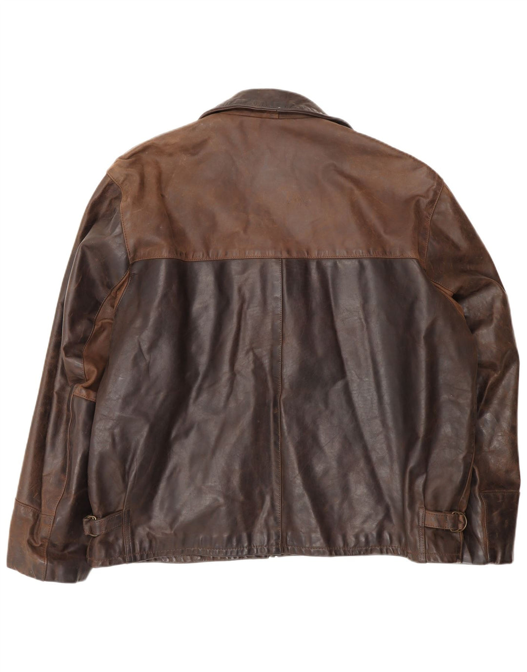 Chaqueta de cuero vintage para hombre Reino Unido 44 2XL Marrón