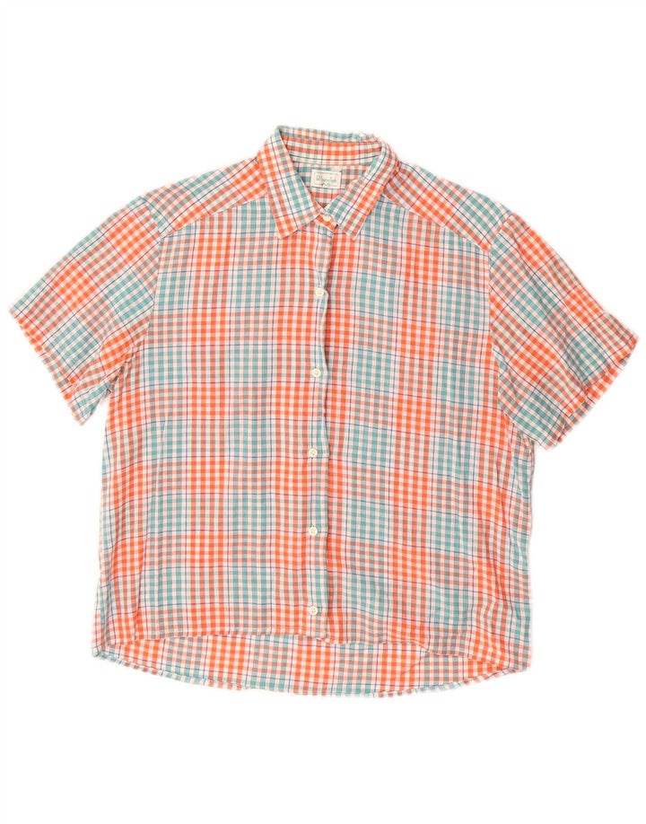 BENETTON Womens Short Sleeve Shirt UK 12 Medium Multicoloured Check
