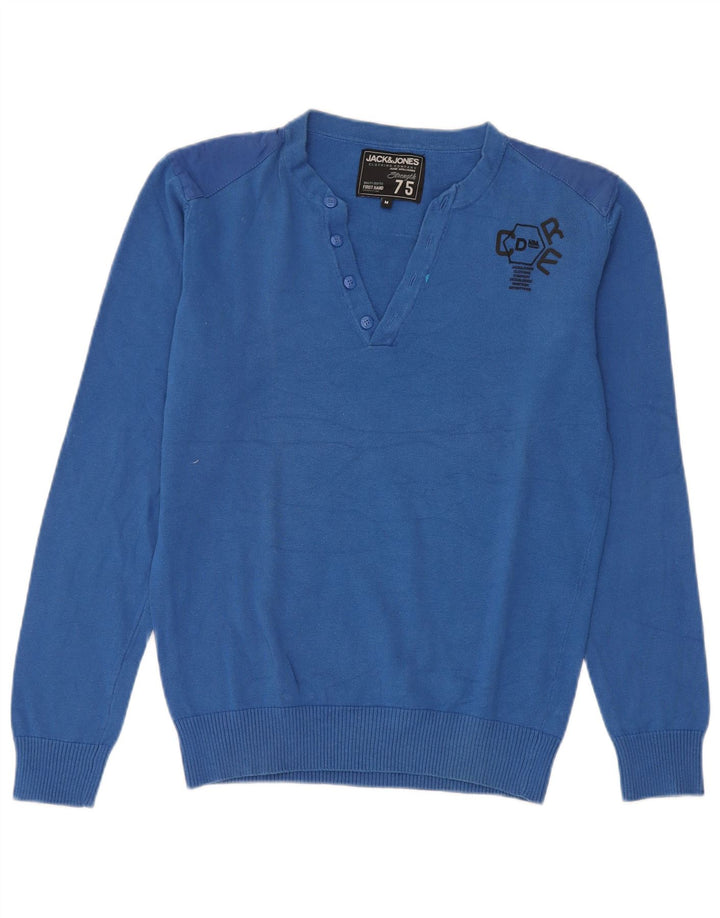 Jersey Jack & Jones Hombre con cuello en V de algodón azul medio