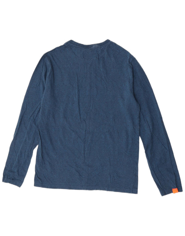 Superdry Hombre Top Manga Larga Algodón Azul Marino Medio