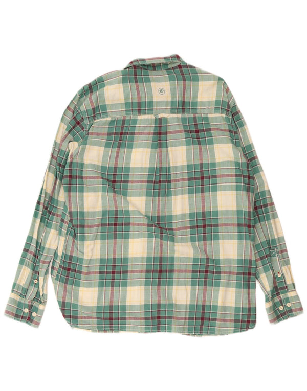 Camisa de franela para hombre Fat Face XL de algodón a cuadros verdes