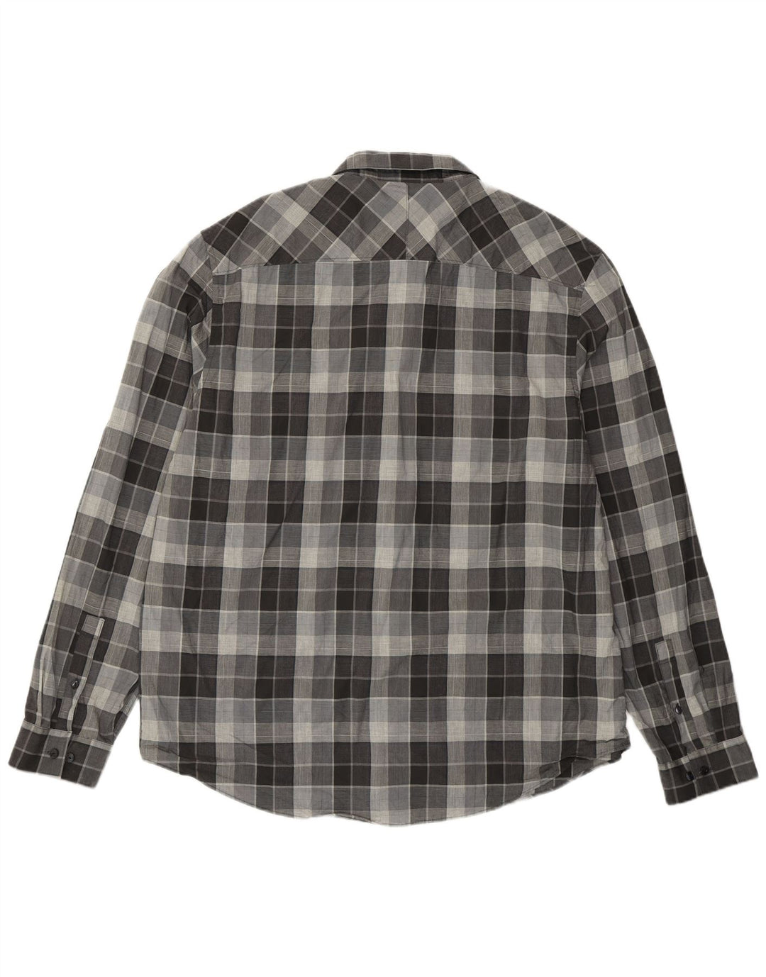 Calvin Klein Camisa para hombre 2XL Algodón a cuadros gris
