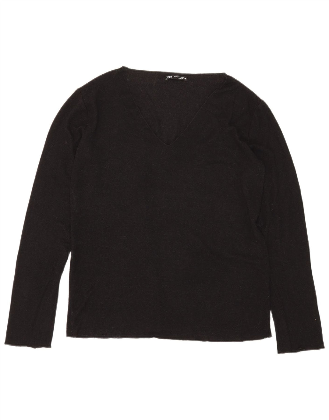 Zara Mujer Top Manga Larga ES 40 XL Negro