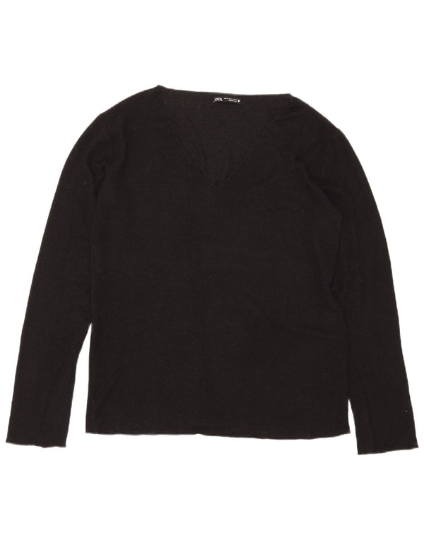 Zara Mujer Top Manga Larga ES 40 XL Negro