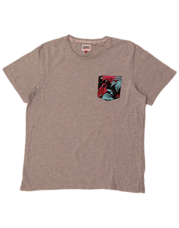Tommy Hilfiger Camiseta para mujer Top UK 20 2XL Algodón moteado gris