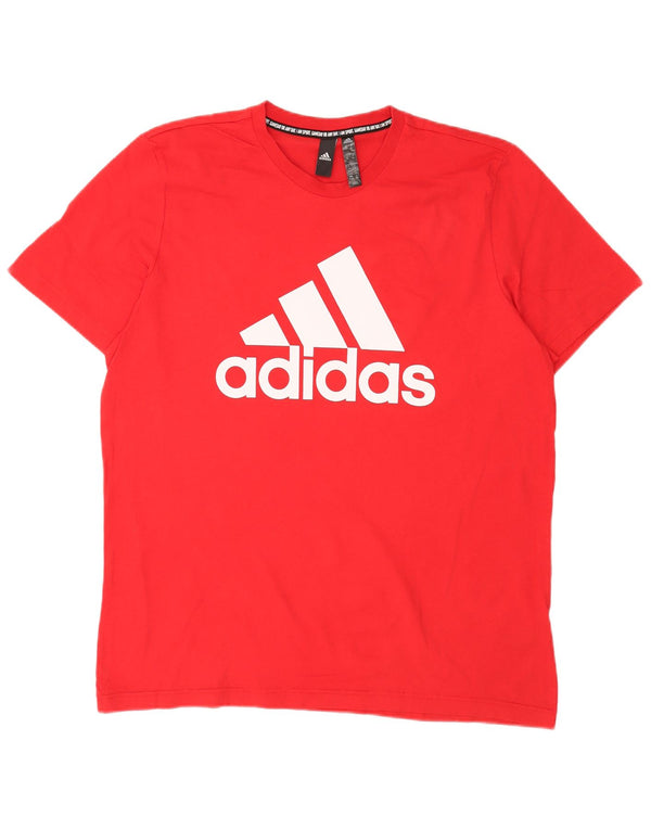 Adidas Hombre Camiseta Gráfica Top XL Algodón Rojo